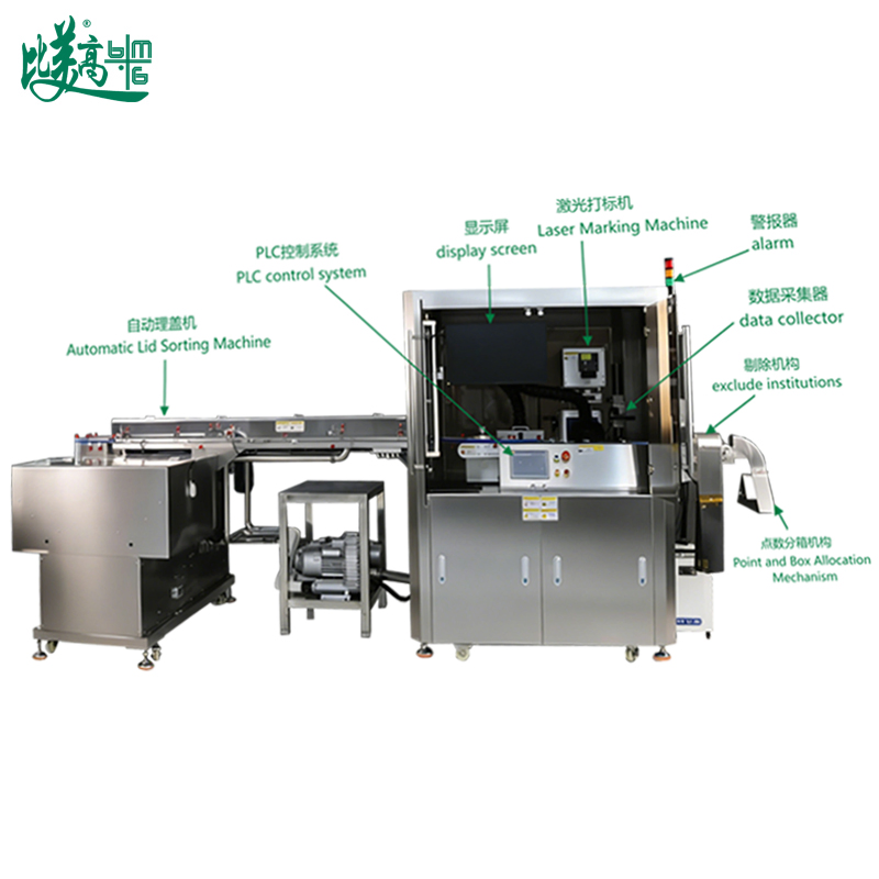 Automatic Feeding UV Laser Marking Machine with Vision Inspection &amp; Rejection for Milk Cap