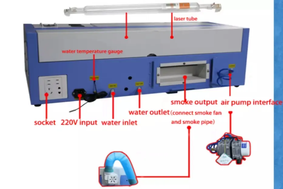 Mini Rubber Stamp CO2 Laser Engraving Cutting Machine Detail