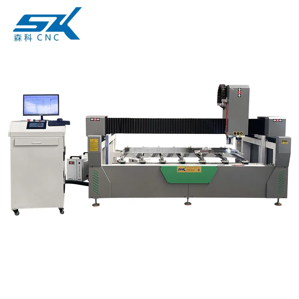 Large Area 1300*2500mm 2000*1000mm Gold Stainless Steel Copper Glass LED Light Mirror Fiber Laser Sandblasting Sand Coating Engraving Marking Machine