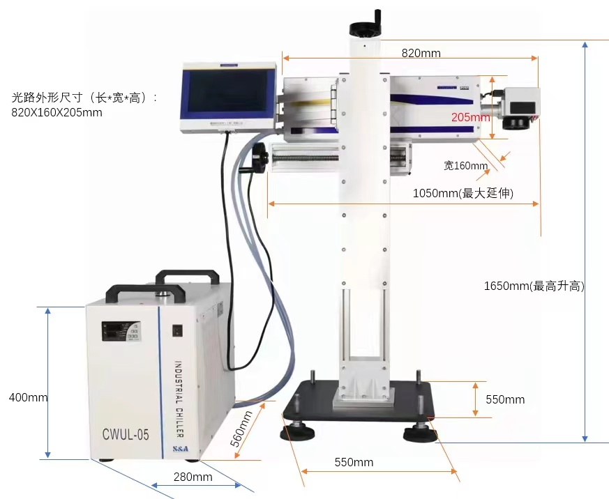 UV Laser Marking Machine on-Line Coding Printer Dana F20 Series 15W for Medical Package Date Printing