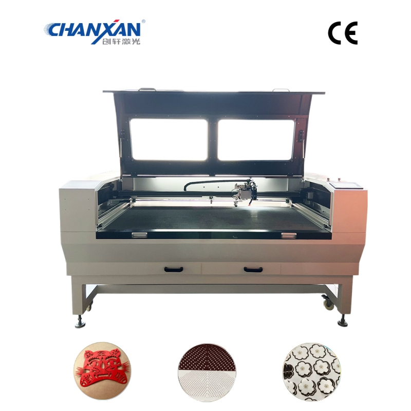 Full Flight Cutting CO2 Laser Marking Machine for Leather Engraving