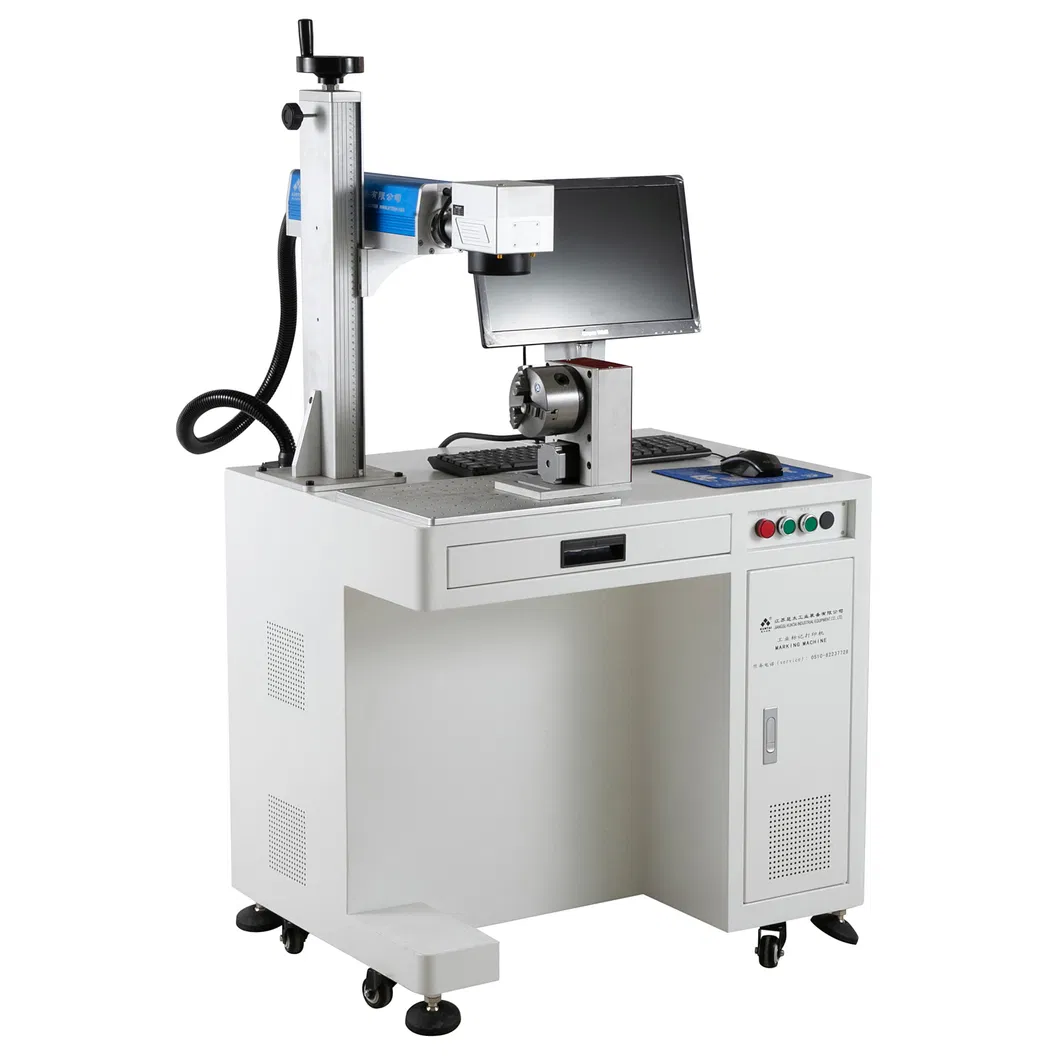 Monthly Deals Factory Fiber Laser Engraving Etching Machine with Rotary Chuck