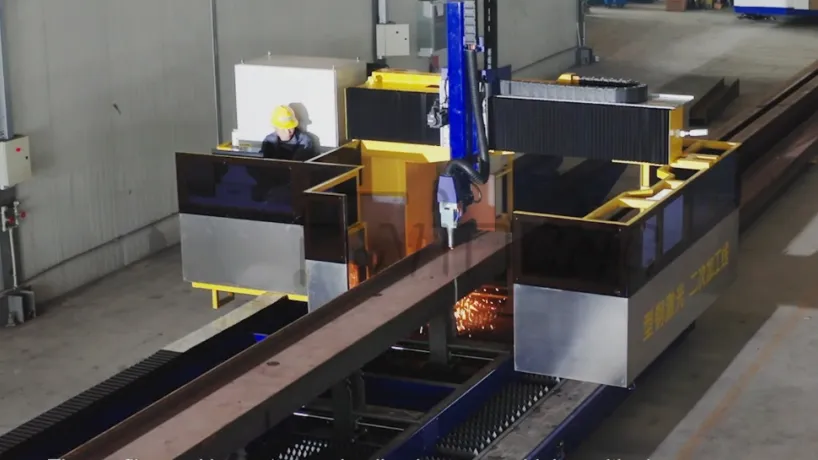 H-Beam Laser Cutting Machine I-Beam Channels Plate Large Format High Power 12kw 20kw 30kw 3D 5axis