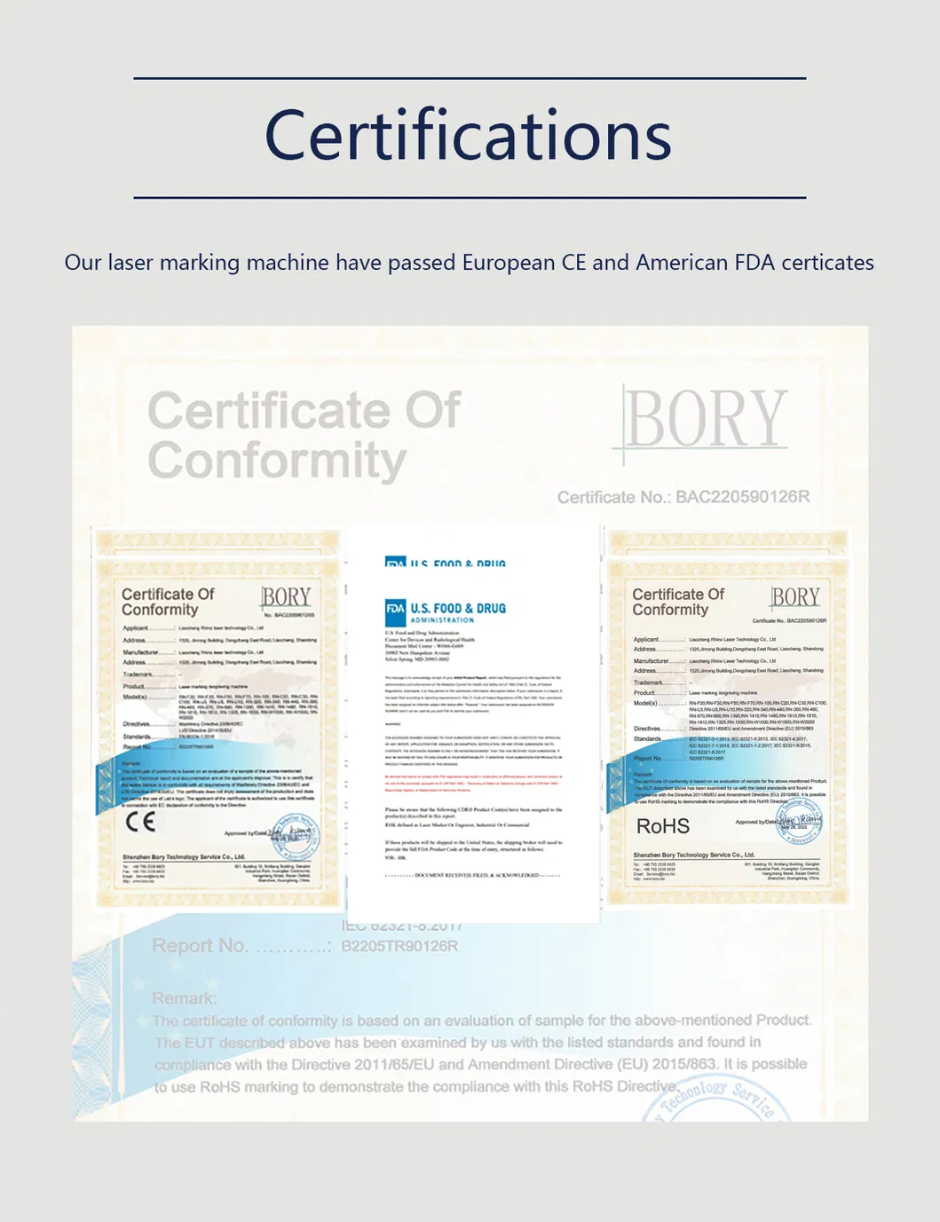 CE FDA Certifications