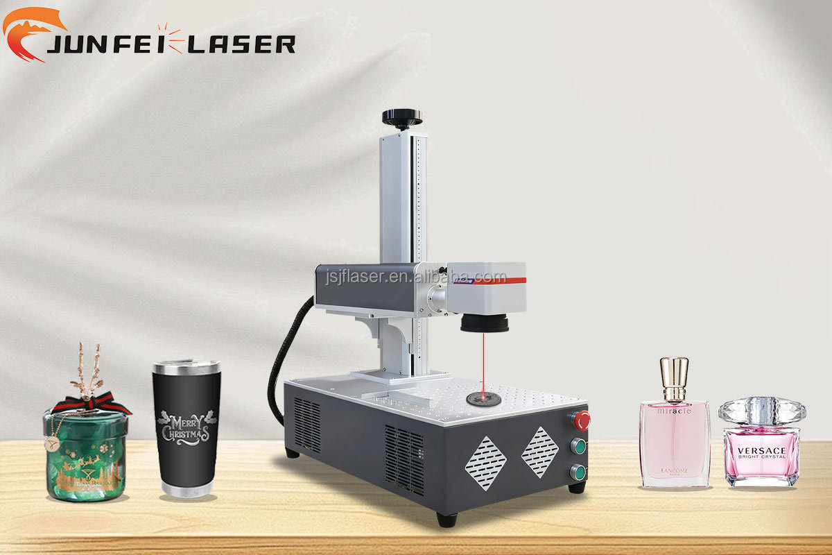 JUNFEI 30W 60W Fiber Laser Engraver with Rotary Axi Laser Marking Machine for Metal Color Marking RayNew Source EZCad Galvo