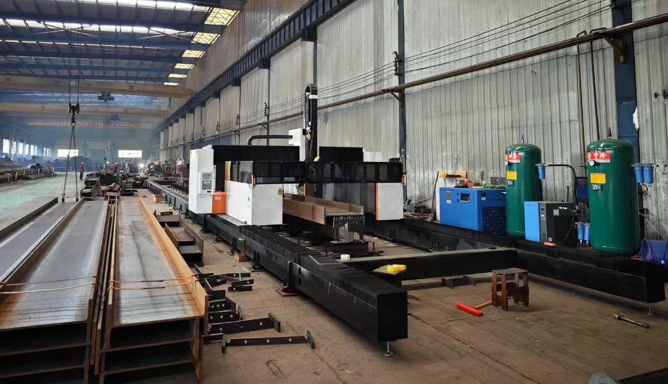 Integrated Multiple Function CNC H-Beam Laser Machine for Cutting/Drilling/Lock-Hole Milling/ Beveling Machine in Steel Fabrication Structure, Su-Hb2500, 12kw