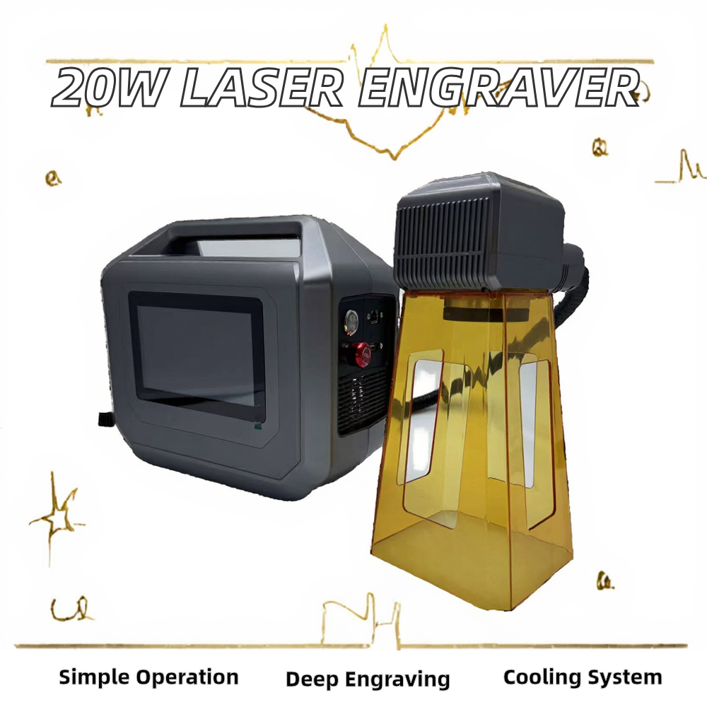 Portable 20w Handheld Laser Marking Machine with Computer air Cooled Price Advantage