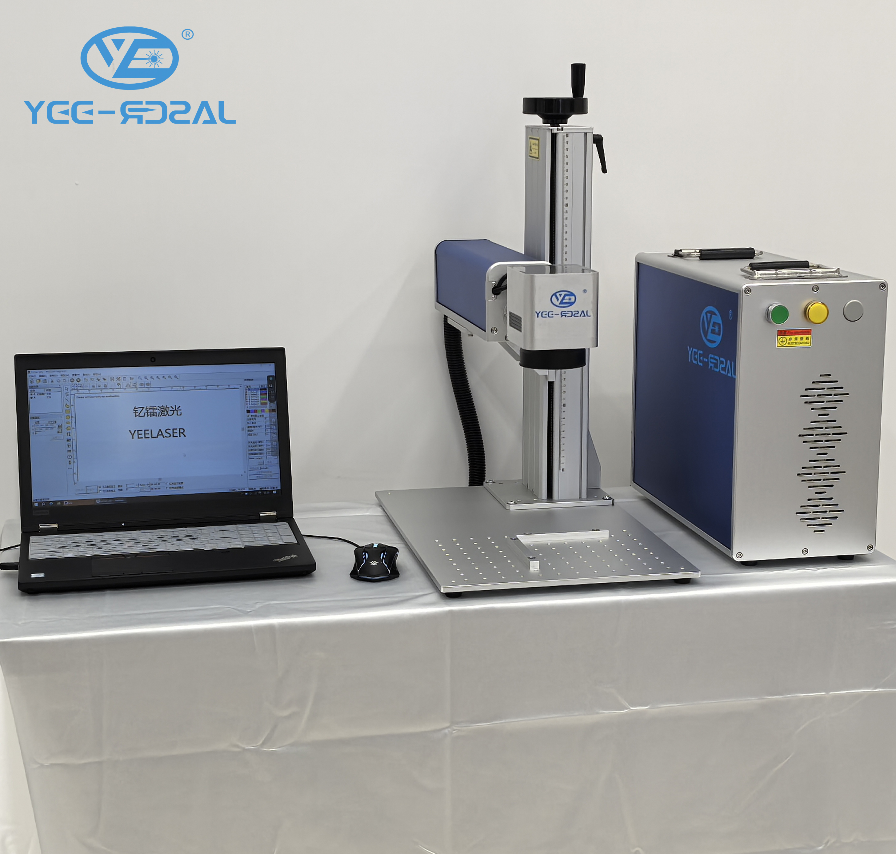 Yeelaser 30W Portable Fiber Laser Marking Machine Easy Operation New Raycus Technology DXF 20W/50W/100W Split Options For Metal