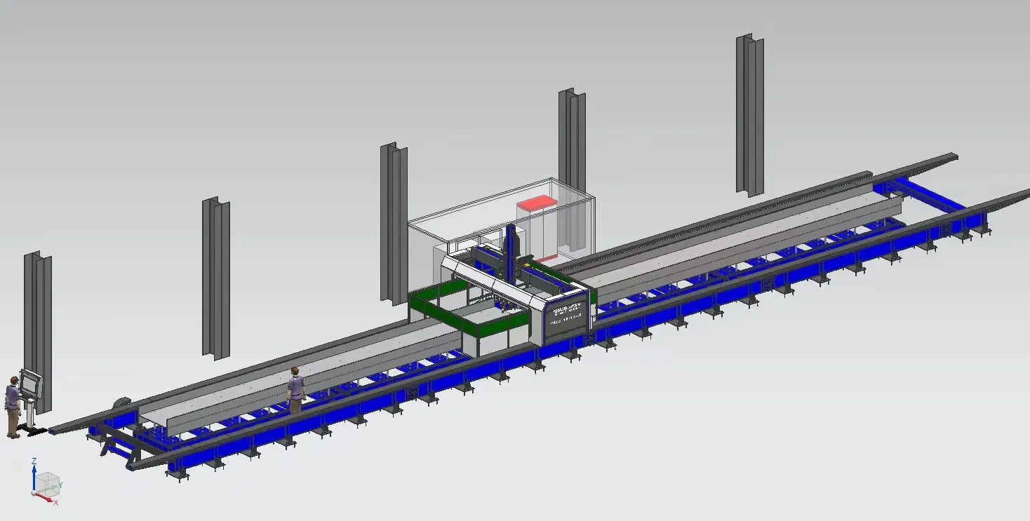 CNC Fully Automatic H-Beam Laser Cutting Machine 3D 5-Axis Fiber Laser H-Beam Cutting Machine for Cutting Large Steel Carbon Steel Stainless Steel