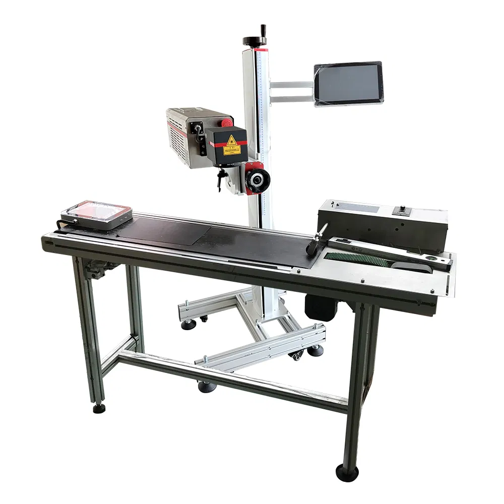 CO2 Laser Wire Marking Machine OEM All Material Laser Etching Machine for Plastic Marking Fiber Laser with Conveyor Belts 30 Watt Laser Batch Coding Machine