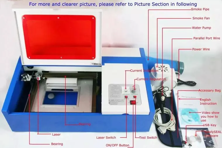 Mini Rubber Stamp CO2 Laser Engraving Cutting Machine Detail