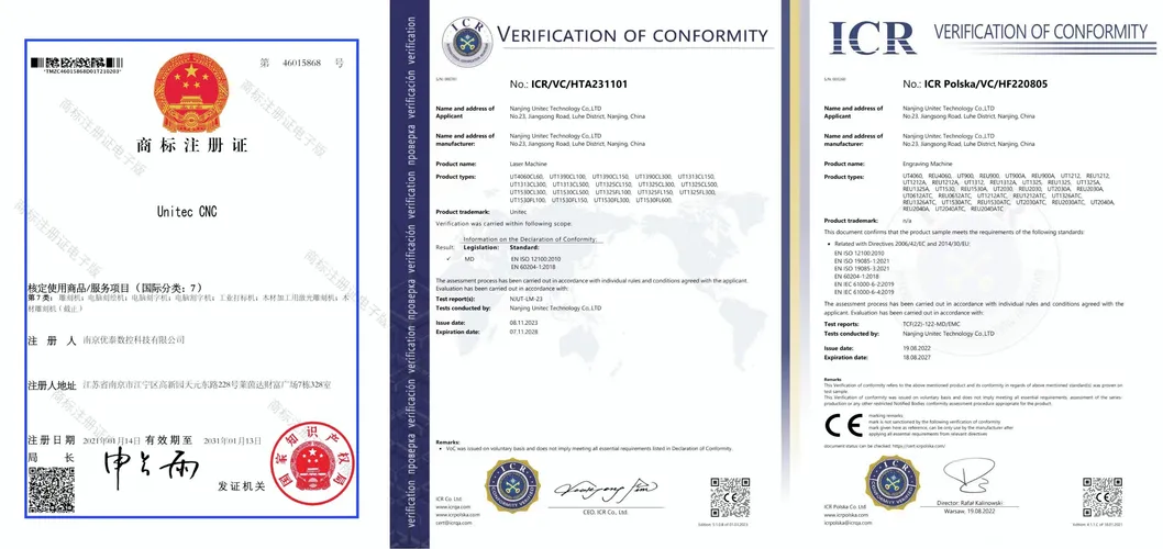 Industrial CNC Laser Cutting Machine Quality Certifications