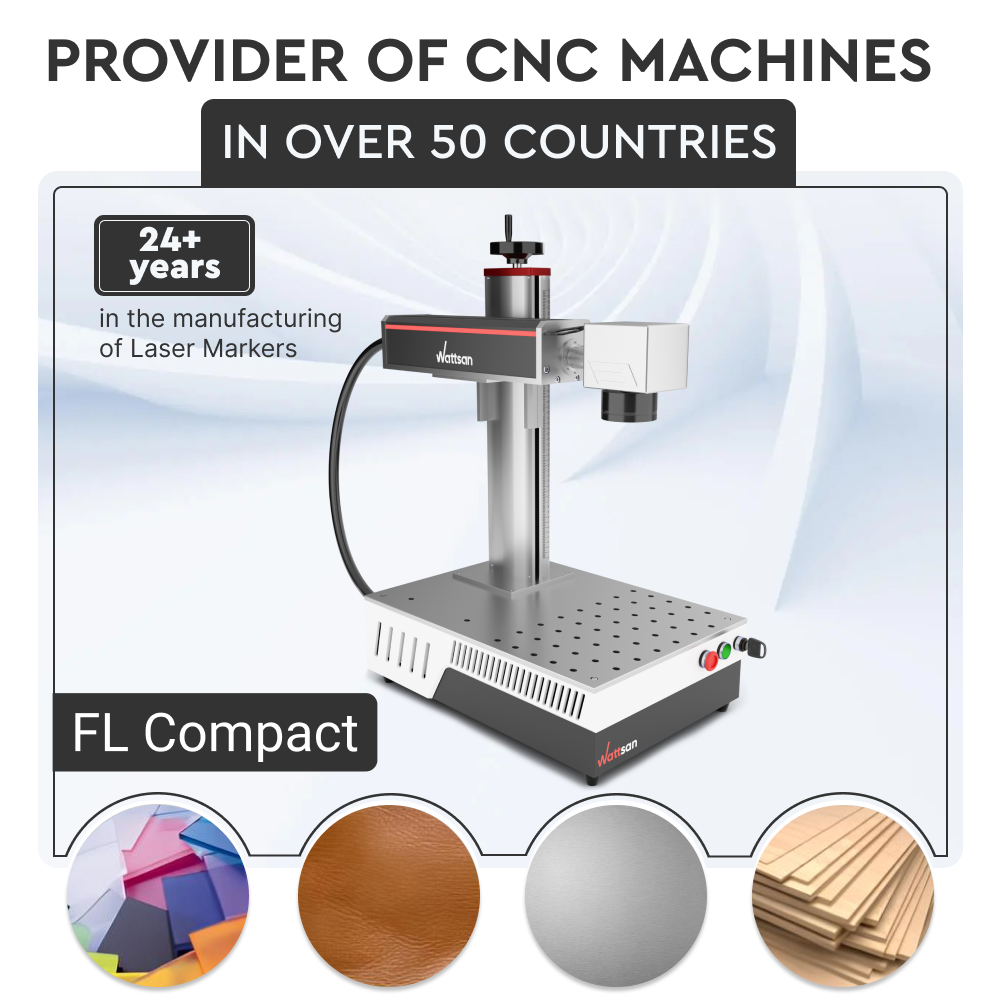 Wattsan FL Compact Fiber UV Laser Marking Engraving Machine New Condition Rotary 3D Support Customizable Sizes Mini