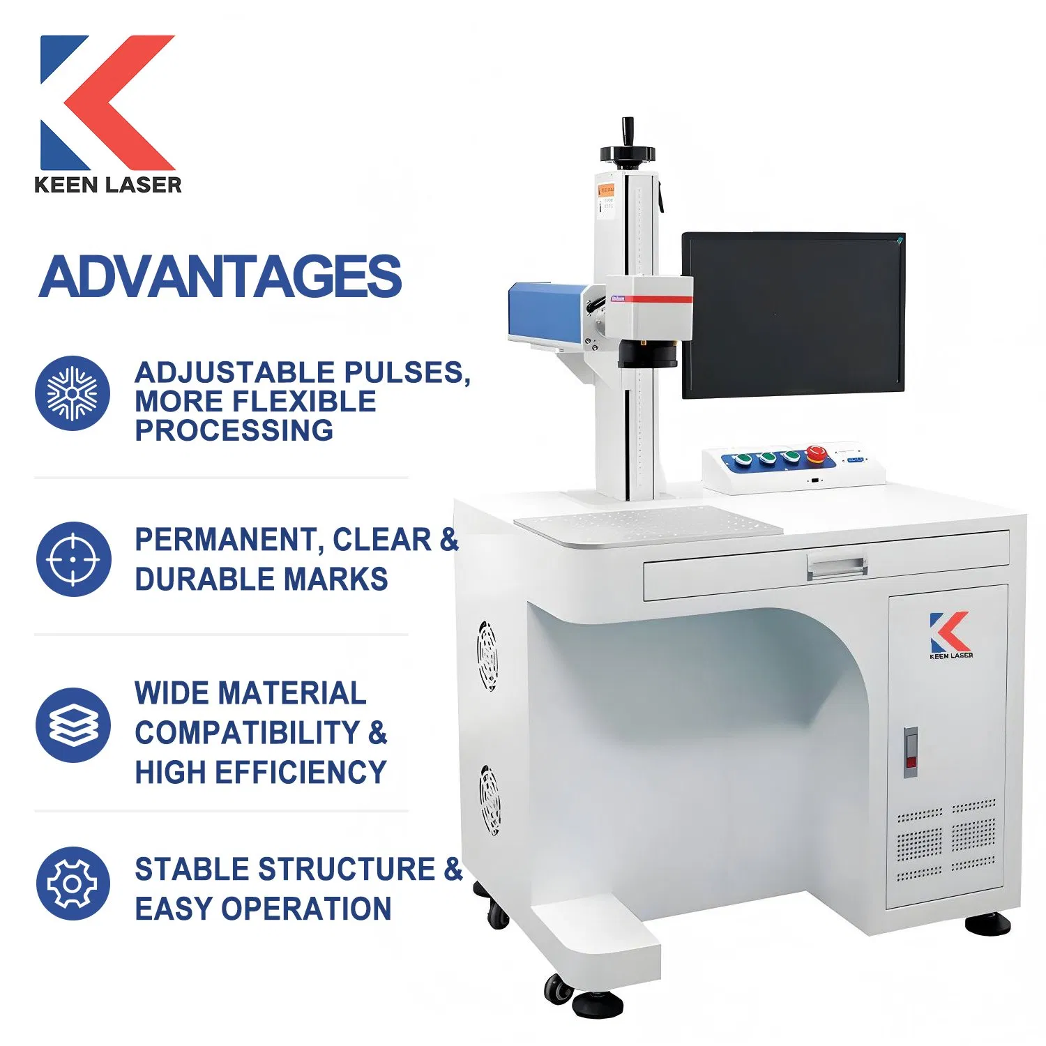 Factory Supply Industrial Cabinet Desktop 3D Portable Mini CNC Metal Steel Plastic Printer Jewelry Engraving Printing UV CO2 Mopa Fiber Laser Marking Machine