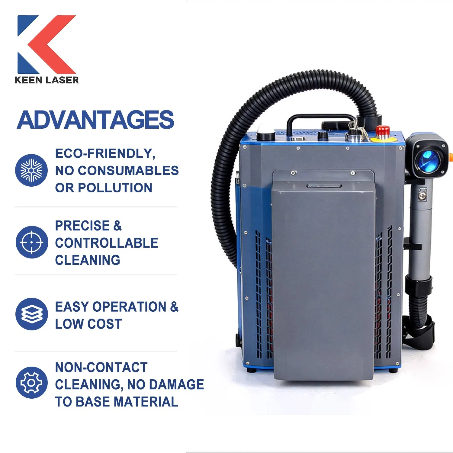 Backpack Portable Industrial Pulsed Laser Large-Surface Cleaning Equipment Rust Stain Remover Metal Surface Paint and Oil Stain Removal Lazer Cleaning Machine