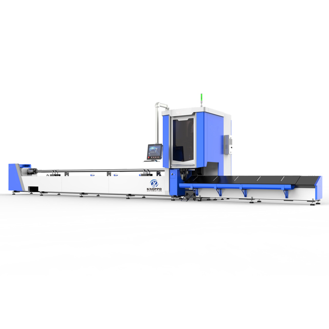H Beam Laser Coping Beveling Cutting Machine with 3D Bevel Cut Head / Angle Steel Channels Square Pipe Round Tube CNC Fiber Laser Cutter
