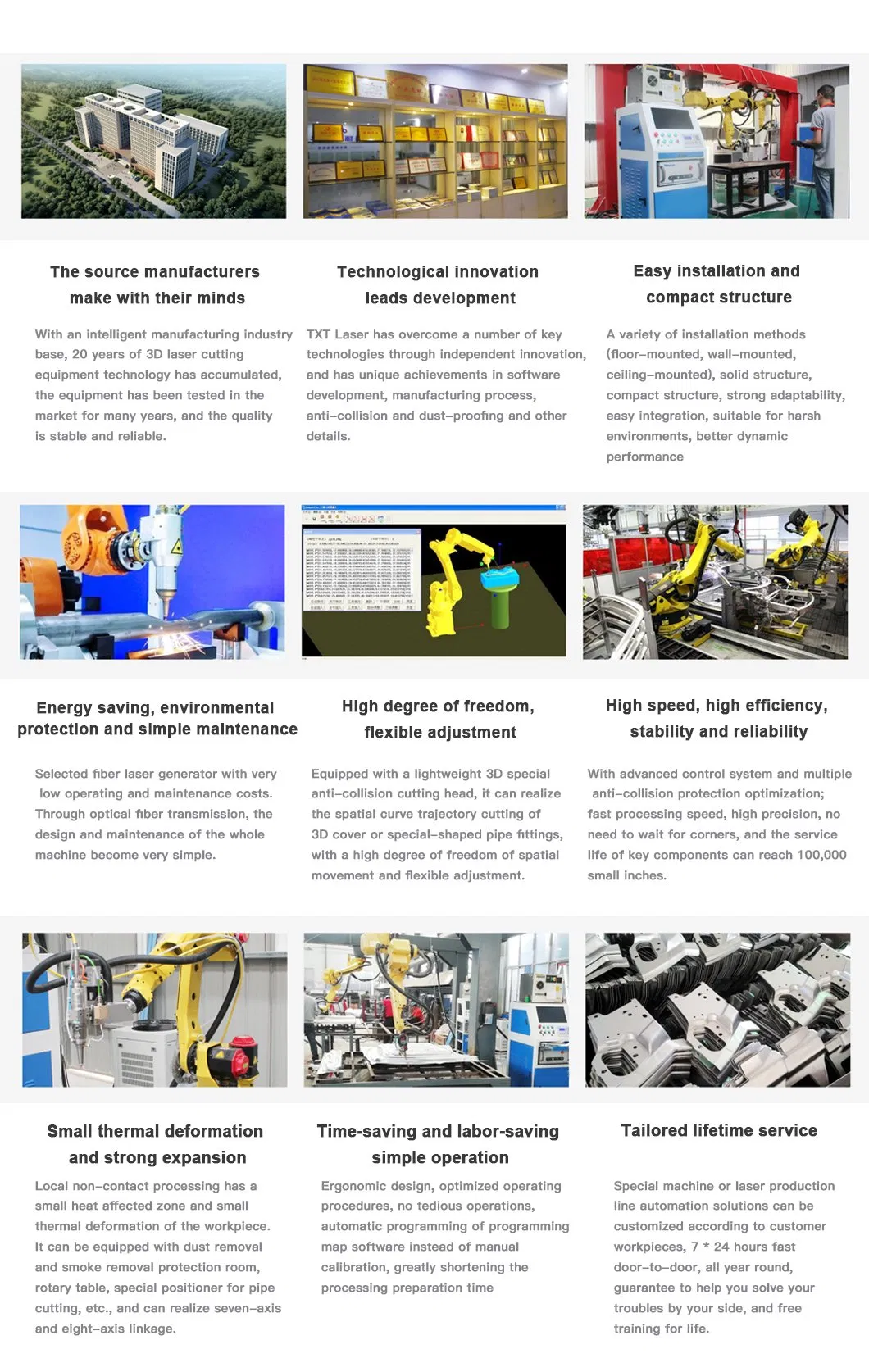 3D Laser Cutting Machine S Type Bending Pipe Cutting, Segmentation, a Molding