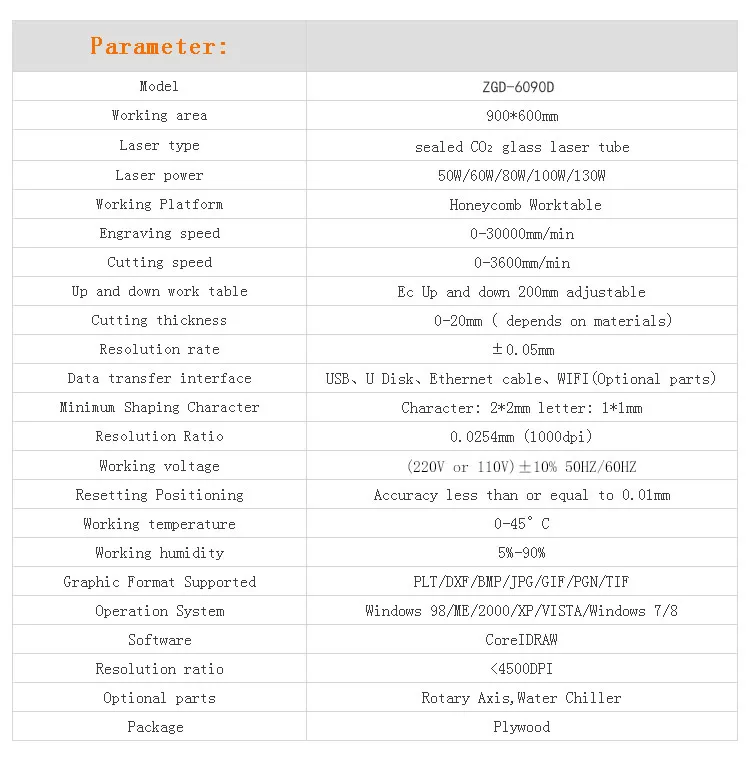 High Precision K9060 CO2 Laser Cutting Machine 80W for Wood and Acrylic