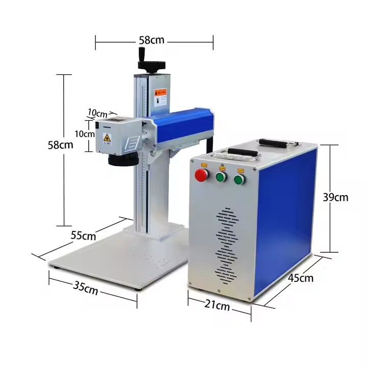 YEE-FMF 20W Fiber Laser Marking Machine For Metal: On Stainless Steel, Aluminum, Gold, 0.01mm Precision, 100,000H Lifespan