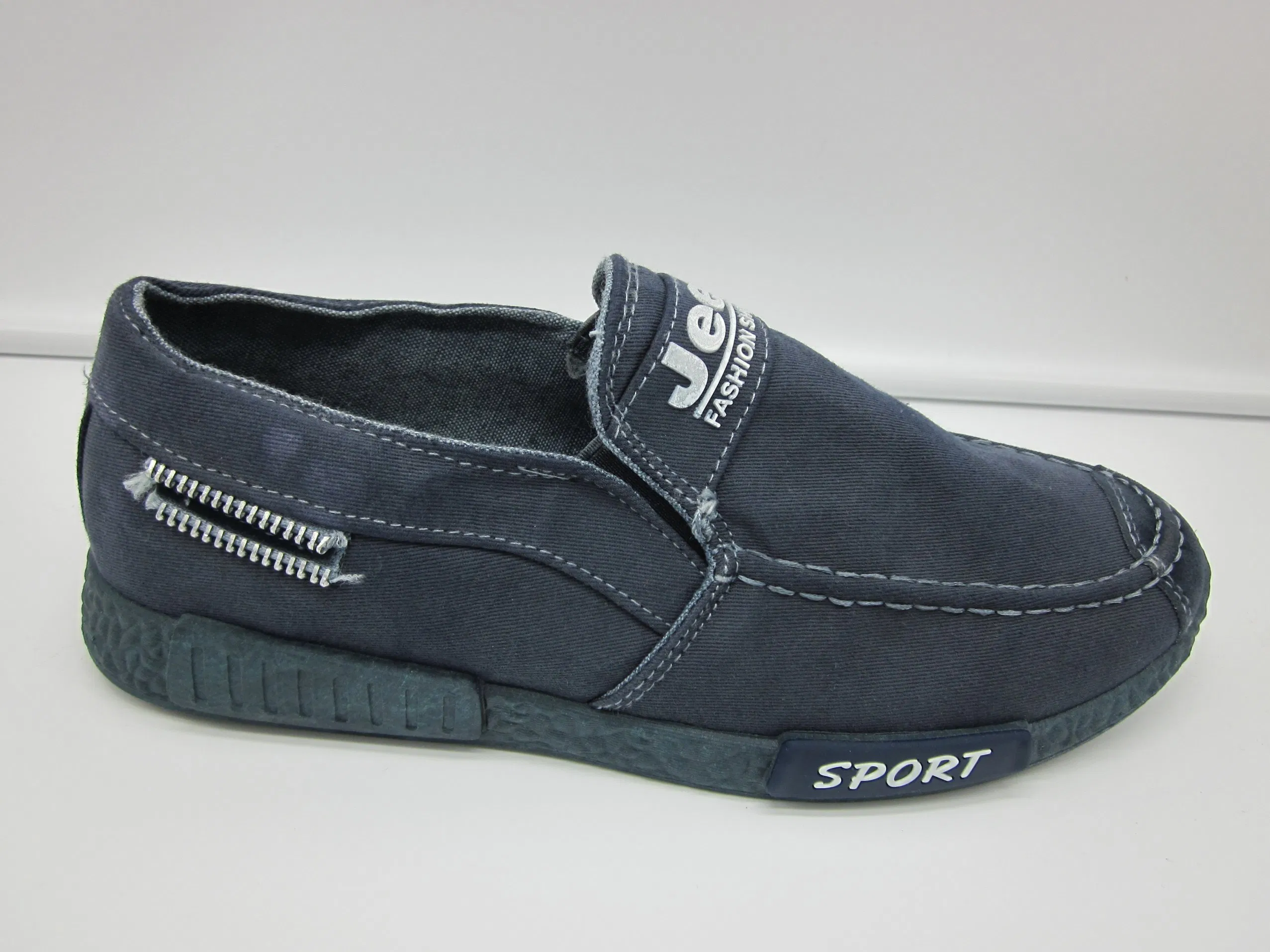 Nuevos zapatos mocasines de tela de mezclilla con suela de PVC