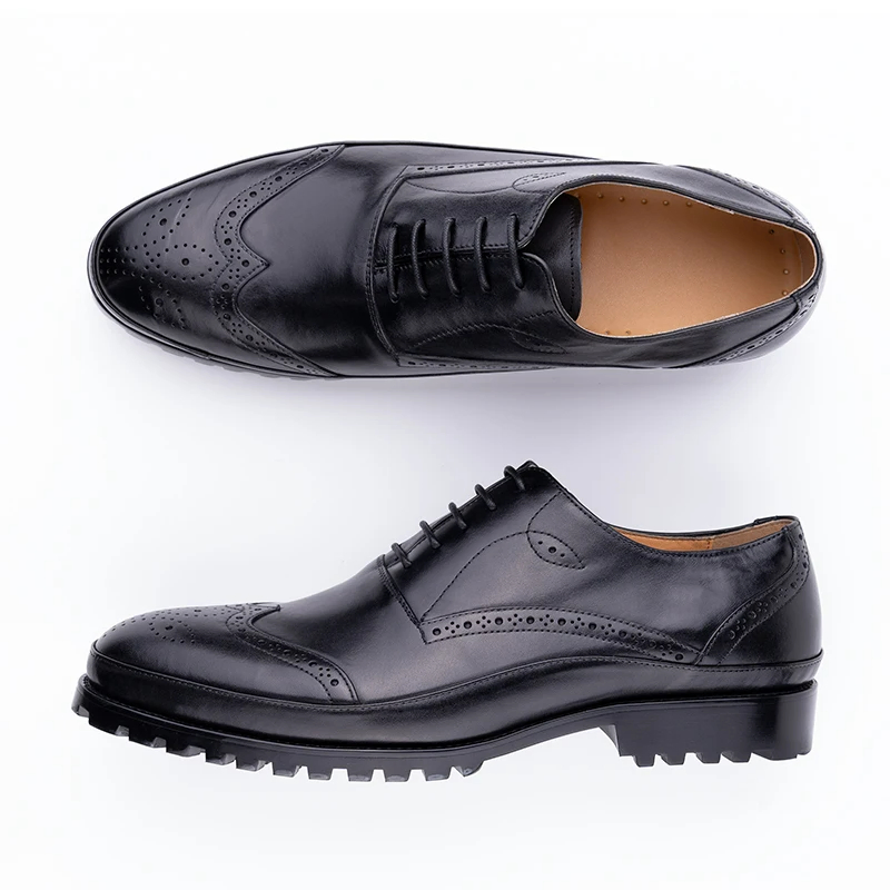 Zapatos de cuero brogue hechos a mano para hombre, nuevos, para oficina y eventos sociales, clásico