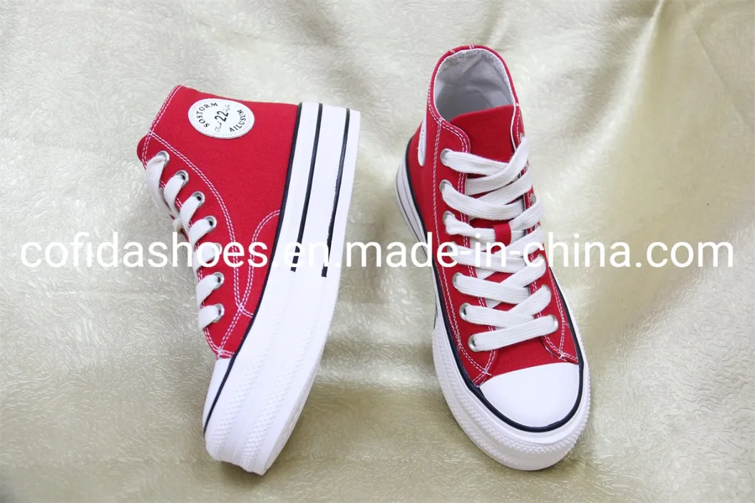 Zapatilla plana de lona unisex casual para escuela, niños y niñas, venta al por mayor