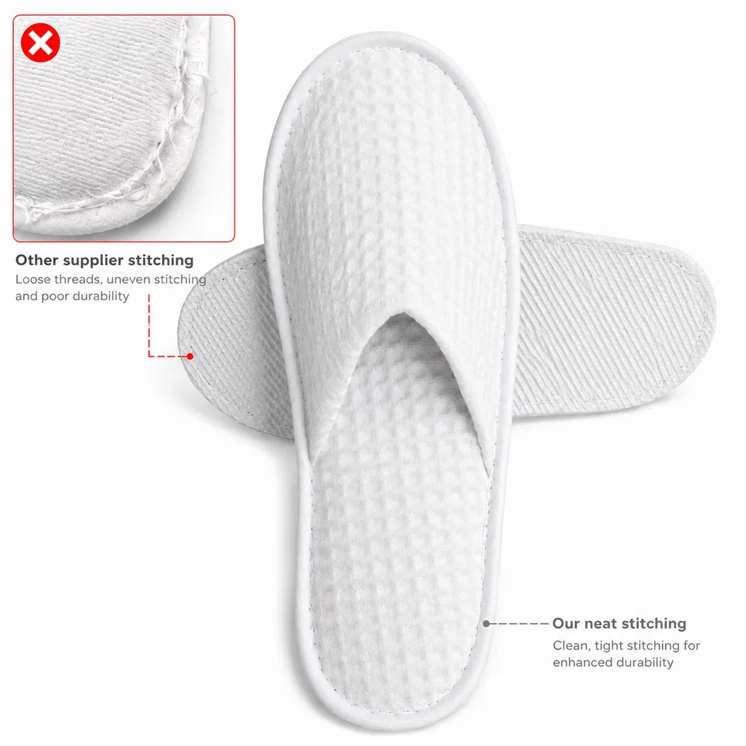 Zapatillas de lujo para hotel con suela EVA antideslizante para uso en spa y habitaciones de huéspedes