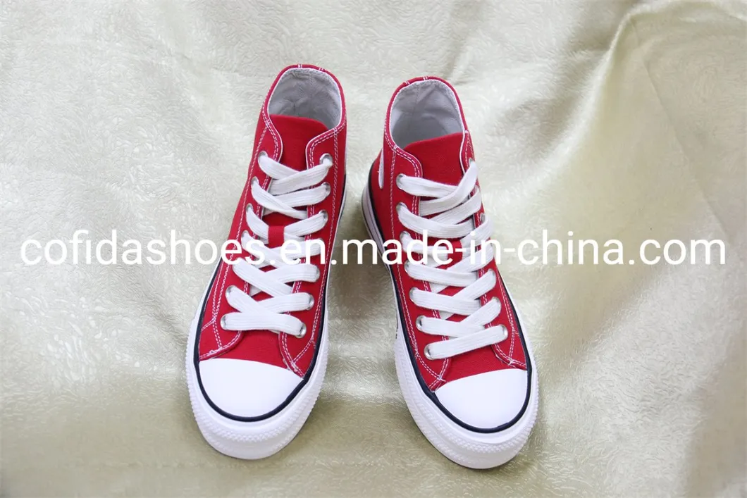 Zapatilla plana de lona unisex casual para escuela, niños y niñas, venta al por mayor