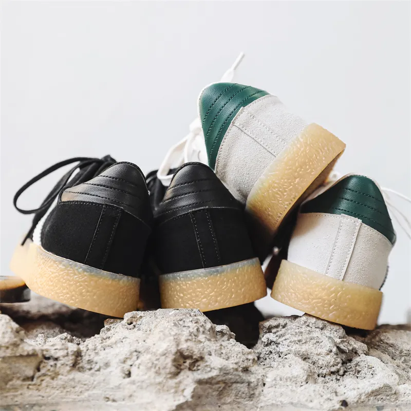 Zapatillas de plataforma casual para hombres blancas, transpirables, para patinaje Ex-25s4003