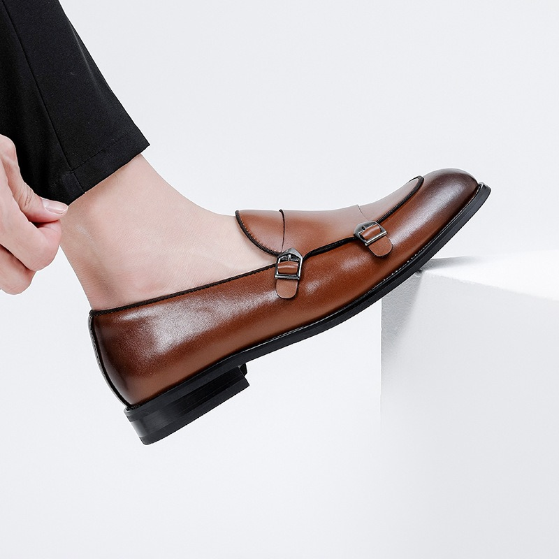 Zapatos de vestir para hombres OEM - Zapatos de cuero genuino personalizables para regalos corporativos