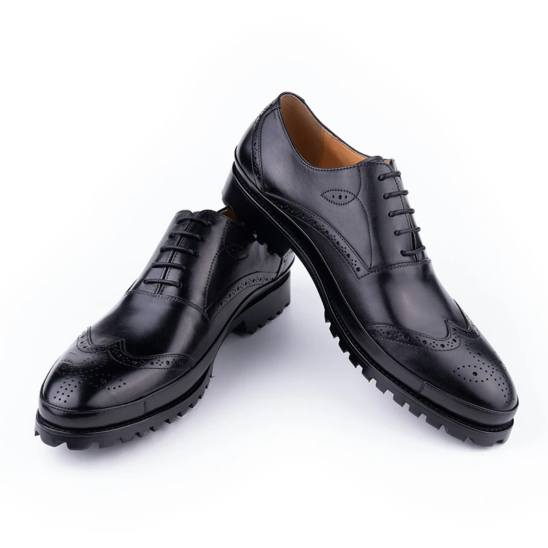 Zapatos de cuero brogue hechos a mano para hombre, nuevos, para oficina y eventos sociales, clásico