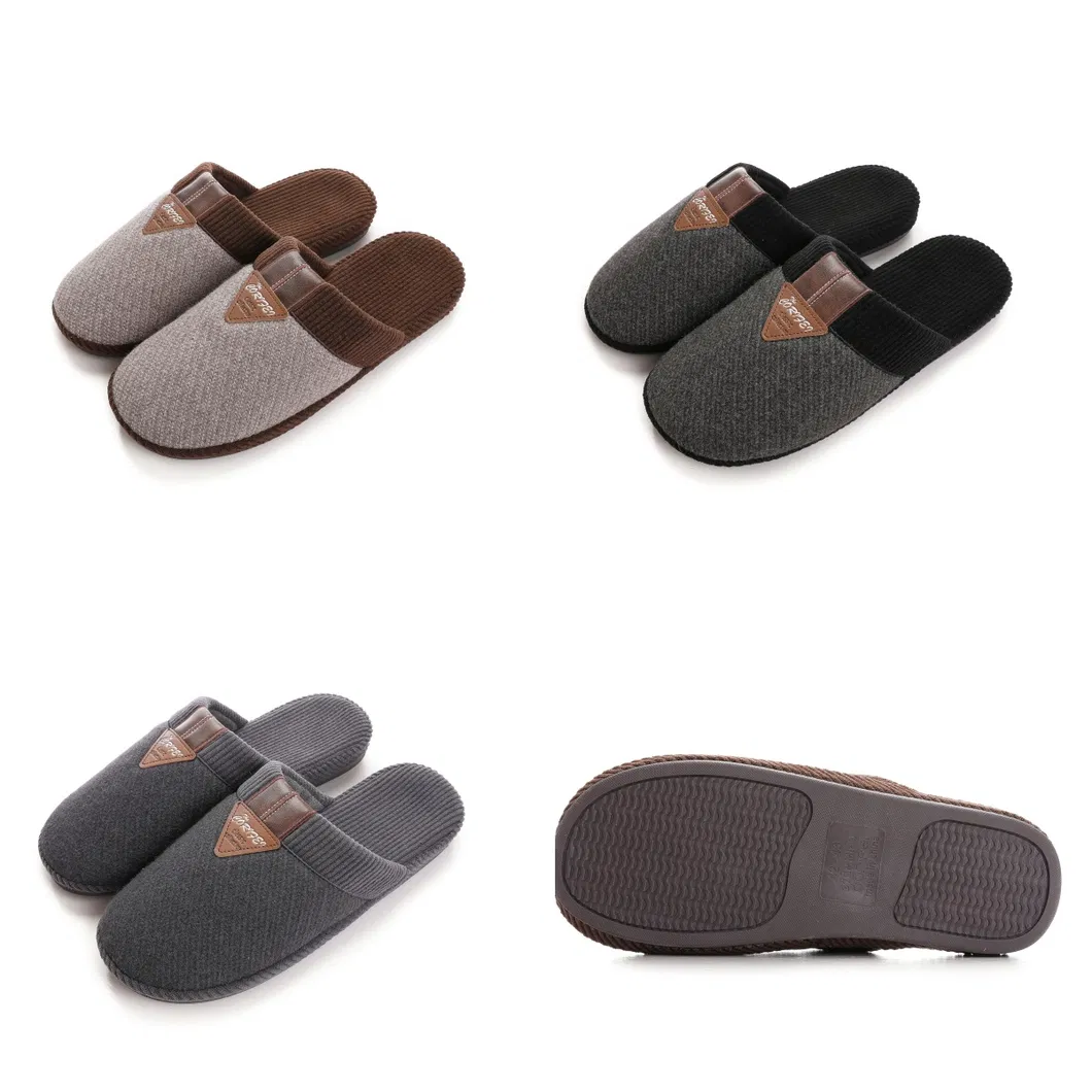 Nuevo Zapatilla Hombre Invierno Hogar Interior Zapatos Zapatilla Antideslizante Peludo