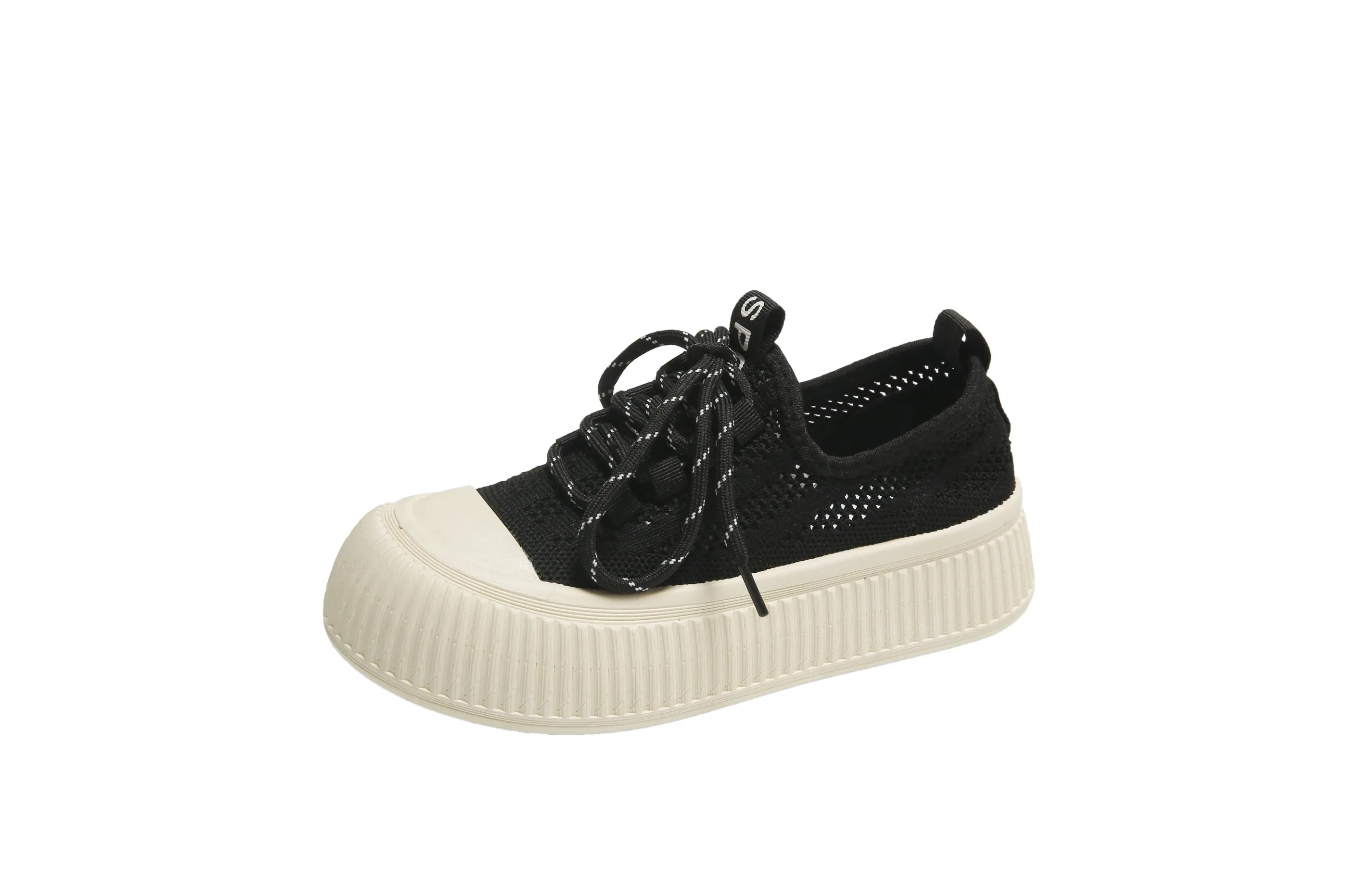 Llegada Nueva de Verano Zapatos de Lona para Mujeres con Suela Gruesa, Cordones, para Uso Casual y Deportivo, Moda y Tendencia, Zapatos Blancos Fa-M16