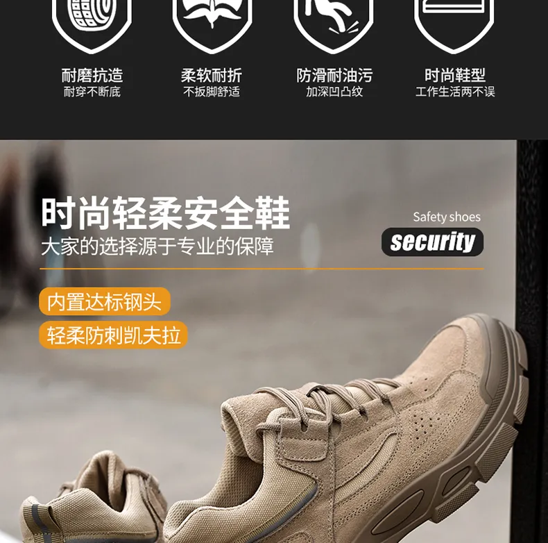 Jy668 Zapatos de seguridad para construcción, zapatos de seguridad laboral para hombres, zapatos de seguridad industrial Woodland