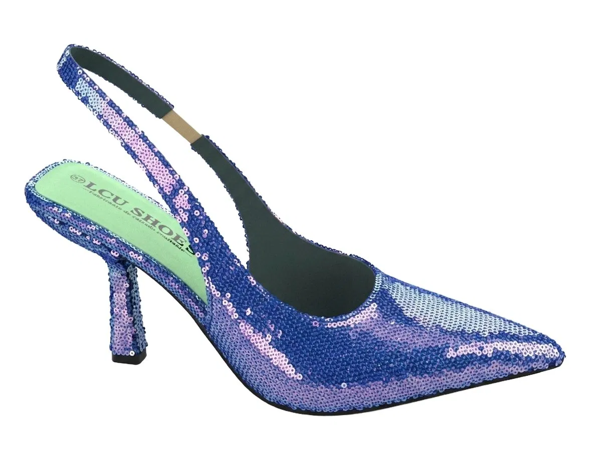 Zapatos de tacón bajo de tiras con lentejuelas rojas brillantes para mujeres, cómodos y a la moda