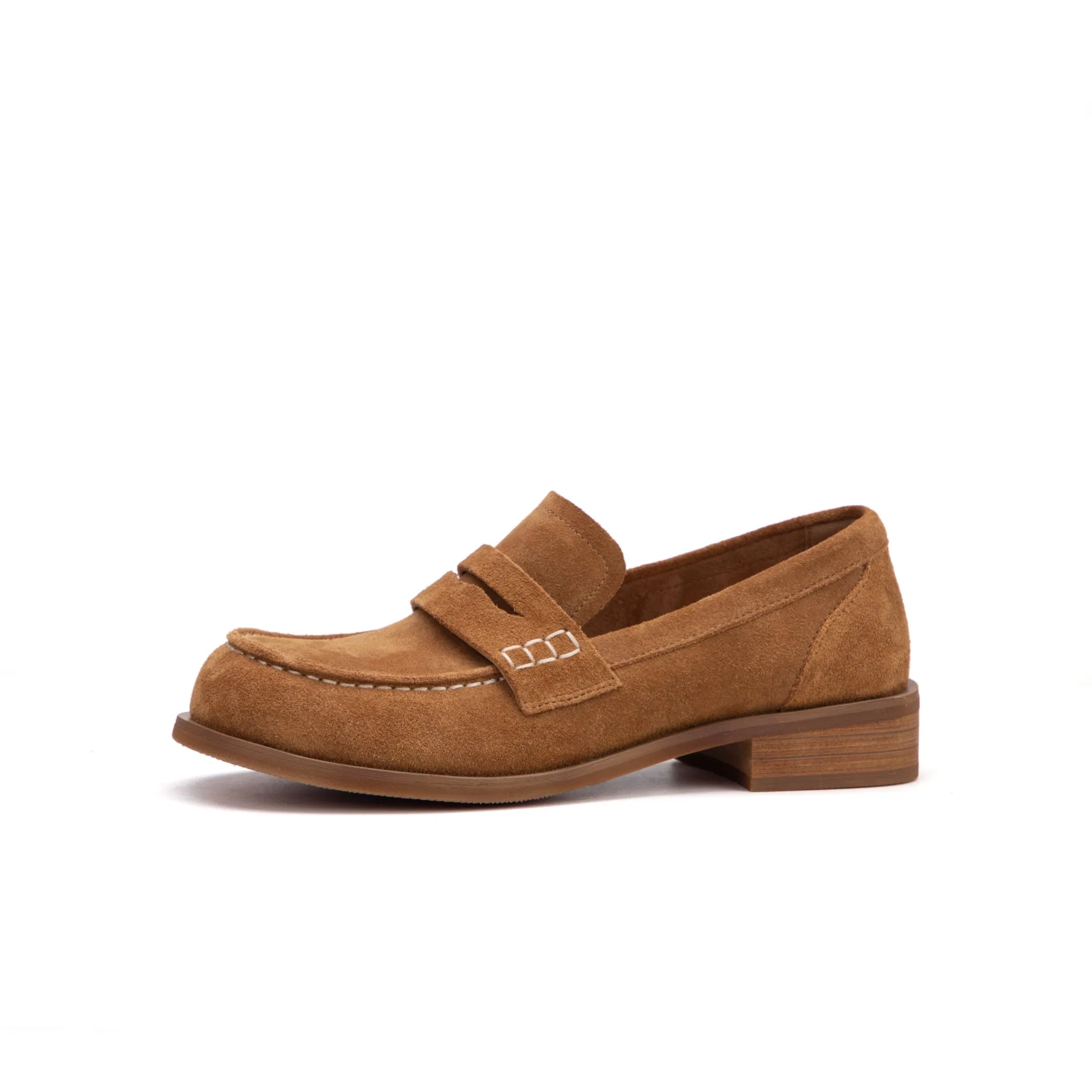 Zapatos de mujer de ante clásicos hechos a mano, mocasines de diseño, zapatos de oficina para mujeres, zapatos de vestir