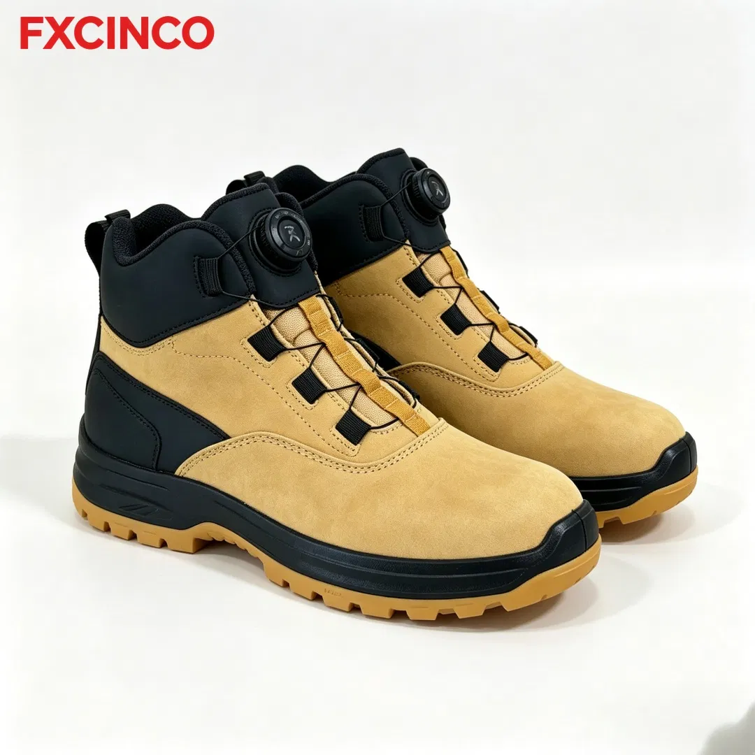 Botas de seguridad de doble propósito para trabajo al aire libre y senderismo, fáciles de poner y quitar, con hebilla rotativa, zapatos de seguridad resistentes al impacto