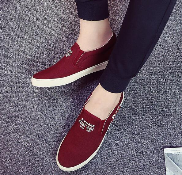 Tendencia de zapatos para hombres, todos combinan, zapatos casuales de lona tipo slip-on para hombre