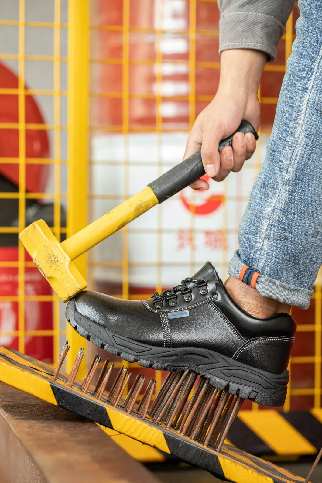 Botas de seguridad de cuero con puntera de acero