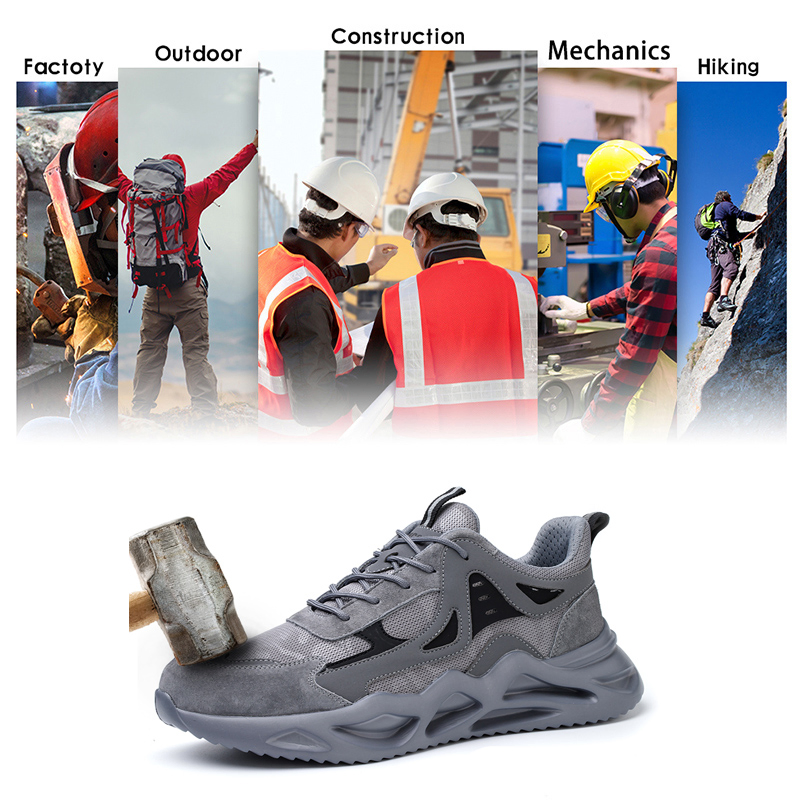 Zapatos de seguridad ligeros con punta de acero anti-perforación para hombres