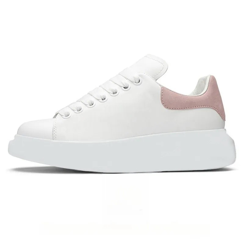 Zapatos deportivos casuales para hombres y mujeres, parte superior de cuero Mcq, con cordones, blanco, negro, azul, verde, color arcoíris, zapatos cómodos para caminar, para uso diario y al aire libre