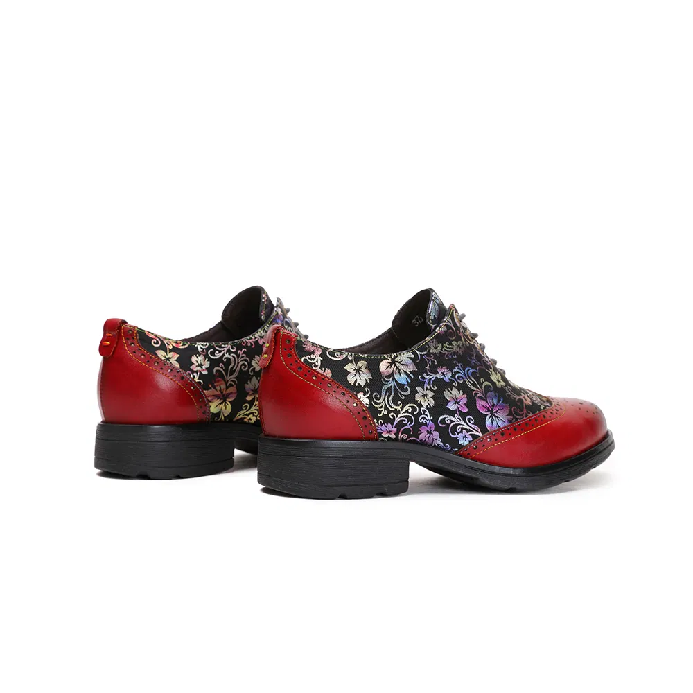Zapatos de loafer de flores de moda para mujer, zapatos de cuero