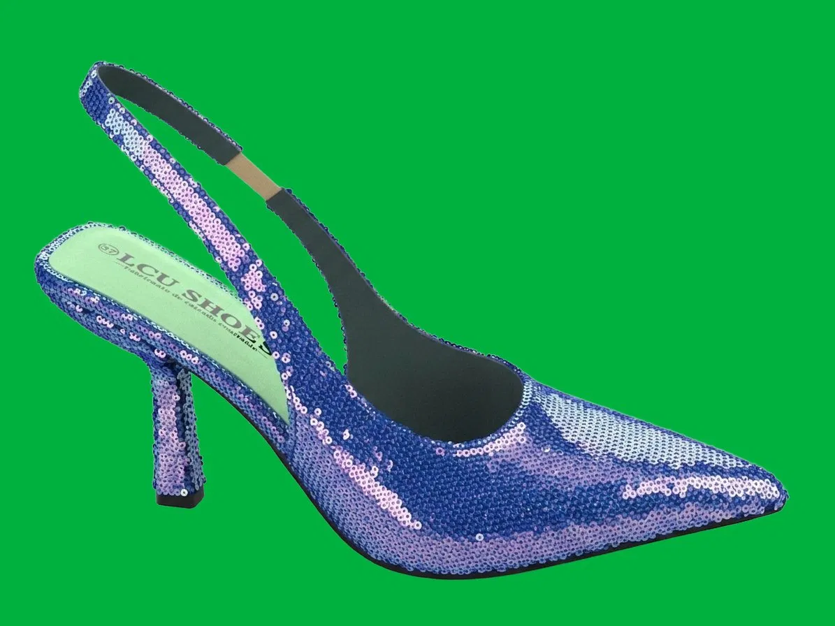 Zapatos de tacón bajo de tiras con lentejuelas rojas brillantes para mujeres, cómodos y a la moda