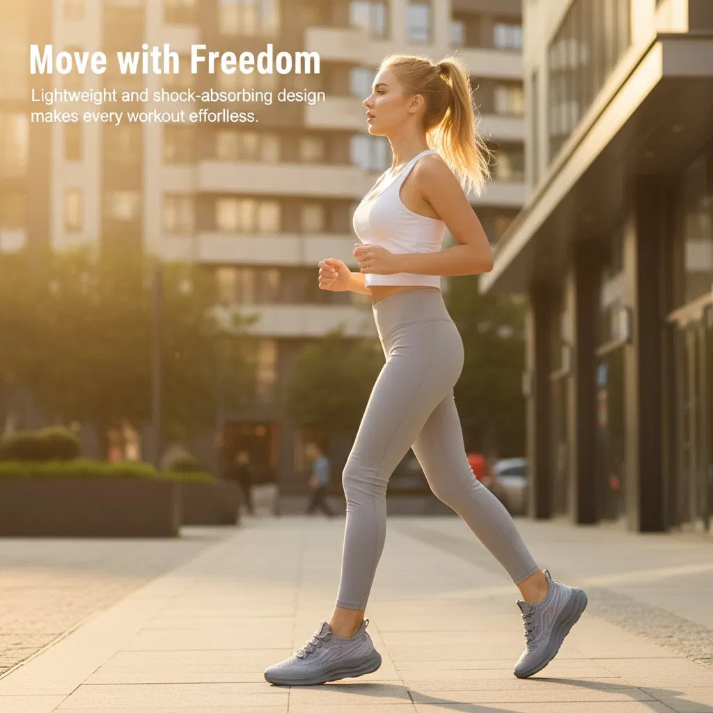 Zapato de moda de malla transpirable Flyknit para caminar y zapatilla de gimnasio para correr