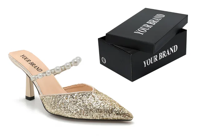 Zapatos de tacón de punta afilada para mujeres, elegantes y brillantes, perfectos para ocasiones casuales y de noche