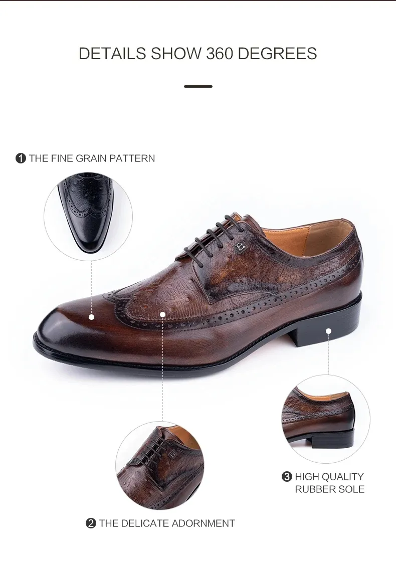 Zapatos de cuero elegantes, cuero genuino puro, hechos a mano, formales, clásicos, zapatos de vestir para hombre