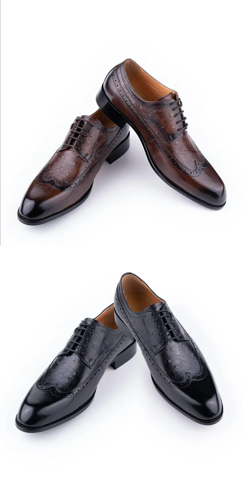 Zapatos de cuero elegantes, cuero genuino puro, hechos a mano, formales, clásicos, zapatos de vestir para hombre
