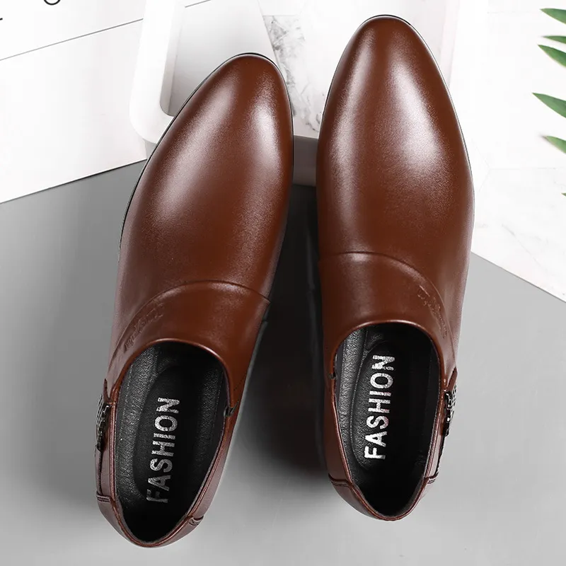 Zapatos de vestir de negocios para hombres de talla grande, zapatos casuales para hombres, zapatos versátiles para bodas