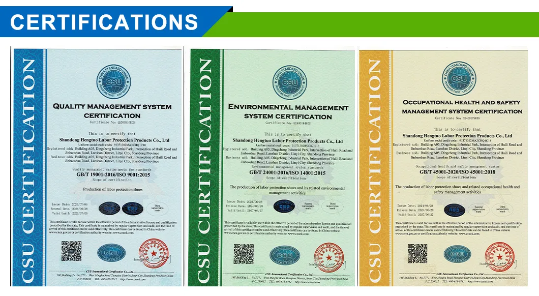 Certificaciones de Zapatos de seguridad