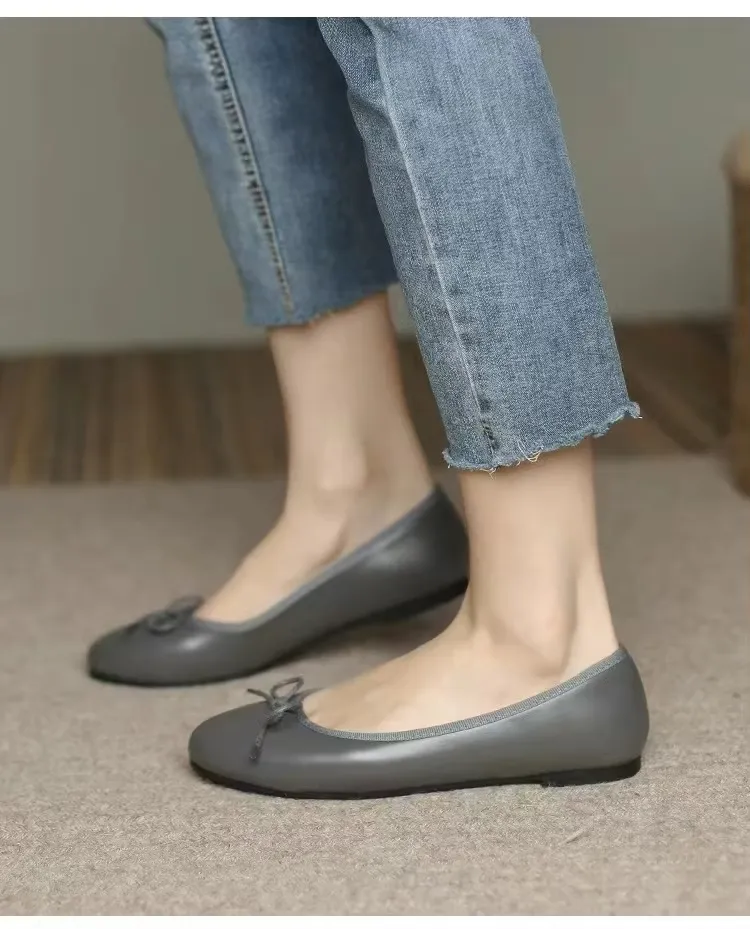 Zapatos planos de moda con lazo de lentejuelas